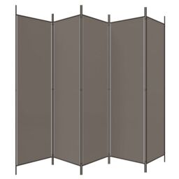 Berkfield Home 5-Panel Room Divider Anthracite 250x200 cm Fabric in Black - thumbnail 5