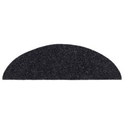 Berkfield Home 15 pcs Self-adhesive Stair Mats Needle Punch 56x17x3 cm Black - Size: Medium - thumbnail 5