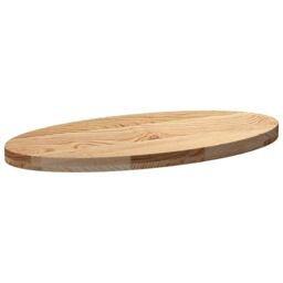 Berkfield Home Table Top 80x40x4 cm Solid Wood Oak Oval in Brown - Size: 80 x 40 x 4 cm - thumbnail 4