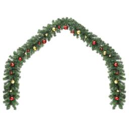 Berkfield Home Christmas Garland Decorated with Baubles 5 m in Green - thumbnail 2
