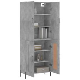 Berkfield Home Highboard Concrete Grey 69.5x34x180 cm Engineered Wood - thumbnail 3