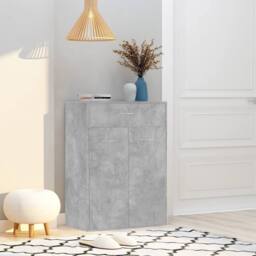 Berkfield Home Shoe Cabinet Concrete Grey 60x35x84 cm Engineered Wood - Size: 60 x 35 x 84 cm - thumbnail 2