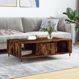 Berkfield Home Decorative Coffee Table Smoked Oak 104x60x35 cm Engineered Wood in Brown - Size: 104 x 60 x 35 cm - thumbnail 2