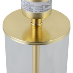 First Choice Lighting Aura - Satin Brass Table Lamp with Toucan Velvet Shade in Gold - thumbnail 4