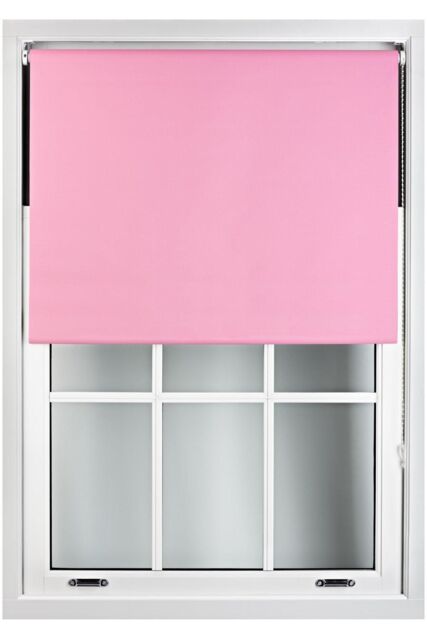 Furnished Pink Blackout Roller Blinds - Trimmable Window Shade for Home & Office - Size: 235 cm width x 210 cm drop - image 1