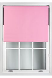 Furnished Pink Blackout Roller Blinds - Trimmable Window Shade for Home & Office - Size: 235 cm width x 210 cm drop - thumbnail 1