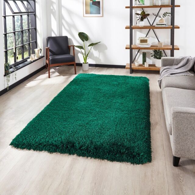 The Rug Shop UK Handmade Modern Shaggy Anti-Shed Easy To Clean Area Rug in Green - Size: 150 cm x 230 cm - image 1