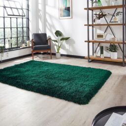 The Rug Shop UK Handmade Modern Shaggy Anti-Shed Easy To Clean Area Rug in Green - Size: 150 cm x 230 cm - thumbnail 2