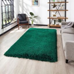 The Rug Shop UK Handmade Modern Shaggy Anti-Shed Easy To Clean Area Rug in Green - Size: 150 cm x 230 cm - thumbnail 1