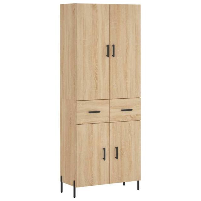 Berkfield Home Highboard Sonoma Oak 69.5x34x180 cm Engineered Wood in Brown - image 1