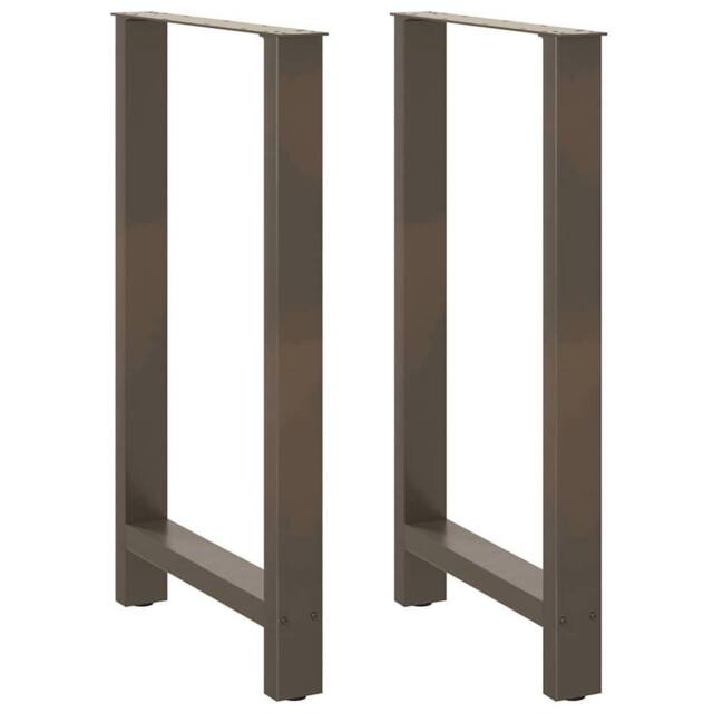 Berkfield Home Coffee Table Legs Natural Steel 2 pcs 60x(100-101) cm Steel in Grey - image 1
