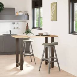 Berkfield Home Coffee Table Legs Natural Steel 2 pcs 60x(100-101) cm Steel in Grey - thumbnail 2