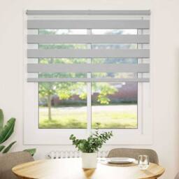 Berkfield Home Elegant Zebra Blind Light Grey 120x100 cm Fabric Width 115.9 cm P - thumbnail 3