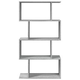Berkfield Home Room Divider Bookcase 4-Tier Grey Sonoma 70x24x129 cm Engineered Wood - Size: 70 x 24 x 129 cm - thumbnail 5