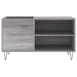 Berkfield Home Record Cabinet Grey Sonoma 85x38x48 cm Engineered Wood - Size: 85 x 38 x 48 cm - thumbnail 4