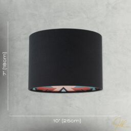 Happy Homewares Modern Colourful Aztec Designed Lamp Shade with Black Linen Fabric - Size: 10 inches - thumbnail 7
