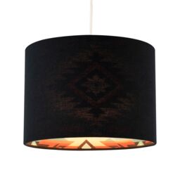 Happy Homewares Modern Colourful Aztec Designed Lamp Shade with Black Linen Fabric - Size: 10 inches - thumbnail 2
