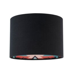 Happy Homewares Modern Colourful Aztec Designed Lamp Shade with Black Linen Fabric - Size: 10 inches