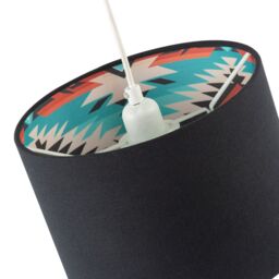 Happy Homewares Modern Colourful Aztec Designed Lamp Shade with Black Linen Fabric - Size: 10 inches - thumbnail 5