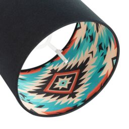 Happy Homewares Modern Colourful Aztec Designed Lamp Shade with Black Linen Fabric - Size: 10 inches - thumbnail 3