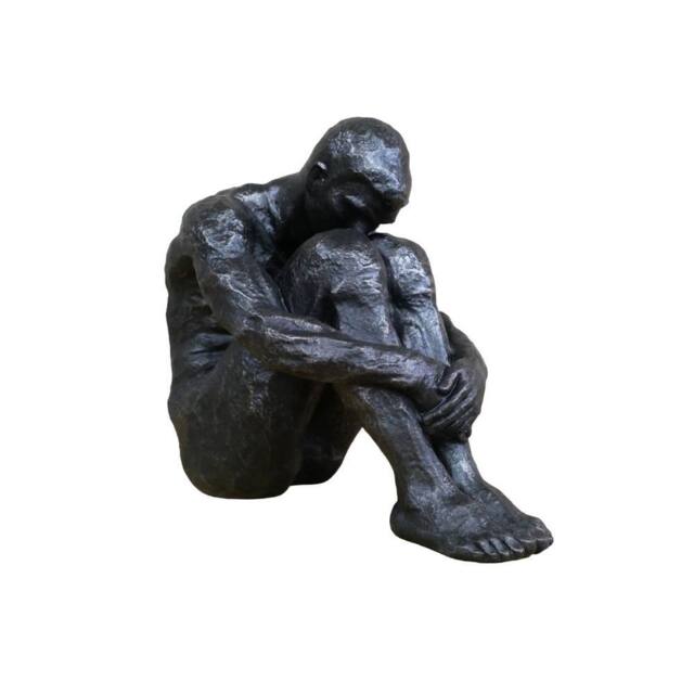 Gifts Direct 2 U Sitting Man Resin Ornament Sculpture in Black - image 1