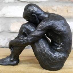 Gifts Direct 2 U Sitting Man Resin Ornament Sculpture in Black - thumbnail 4