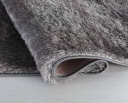 Desire Rugs Modern Soft Plain Shimmer Shaggy Area Rugs in Silver - Size: 80 cm x 150 cm - thumbnail 3
