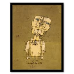 Artery8 Paul Klee Framed Wall Art Ghost of a Genius Abstract Self Portrait in Green - Size: A4 - thumbnail 1