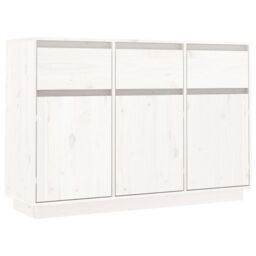 Berkfield Home Sideboard White 110x34x75 cm Solid Wood Pine - Size: 110 x 34 x 75 cm - thumbnail 2