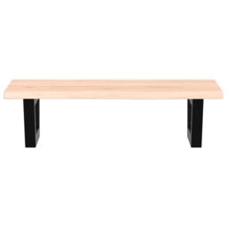 Berkfield Home Basin Shelf Wall Mounted¬†Steel and¬†Solid Wood Oak in Brown - thumbnail 4