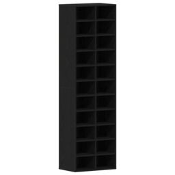 Berkfield Home Shoe Cabinet Black Oak 54x34x183 cm Engineered Wood - Size: 54 x 34 x 183 cm - thumbnail 2