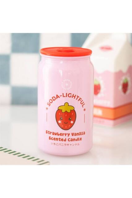 KDMD Strawberry Vanilla Soda Can Candle - Kawaii Scented Gift & Decor in Pink - image 1