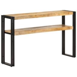 Berkfield Home Console Table 120x30x75 cm Rough Mango Wood in Brown - Size: 120 x 30 x 75 cm - thumbnail 6