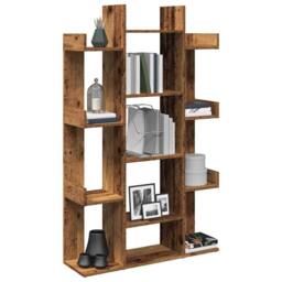 Berkfield Home Decorative Book Cabinet Old Wood 86x25.5x140 cm Engineered Wood in Brown - thumbnail 2