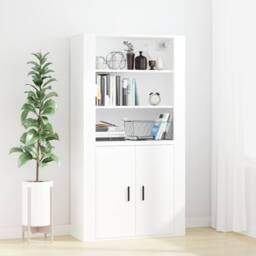 Berkfield Home Wall Cabinet White 80x33x80 cm Engineered Wood - Size: 80 x 33 x 80 cm - thumbnail 6