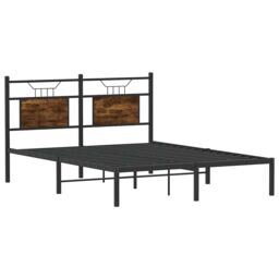 Berkfield Home Bed Frame without Mattress Smoked Oak 137x190 cm Engineered Wood in Brown - thumbnail 5