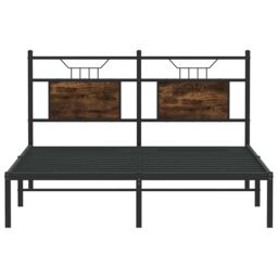 Berkfield Home Bed Frame without Mattress Smoked Oak 137x190 cm Engineered Wood in Brown - thumbnail 6