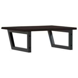 Berkfield Home Basin Shelf Wall Mounted Steel & Solid Wood Oak in Brown - thumbnail 6