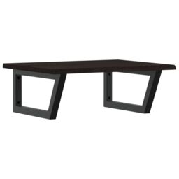 Berkfield Home Basin Shelf Wall Mounted Steel & Solid Wood Oak in Brown - thumbnail 2