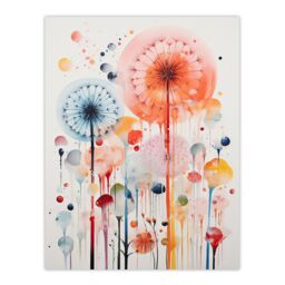 "Artery8 Wall Art Print Dandelion Seeds Fireworks Watercolour Painting Poster Picture - Size: W18"" x H24""" - thumbnail 1