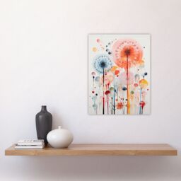 "Artery8 Wall Art Print Dandelion Seeds Fireworks Watercolour Painting Poster Picture - Size: W18"" x H24""" - thumbnail 4