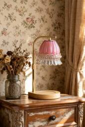 H&O Direct Height Adjustable Dimming Candle Warmer Lamp in Pink - thumbnail 2