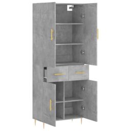 Berkfield Home Highboard Concrete Grey 69.5x34x180 cm Engineered Wood - thumbnail 4