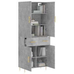 Berkfield Home Highboard Concrete Grey 69.5x34x180 cm Engineered Wood - thumbnail 3