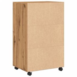 Berkfield Home Rolling¬†Cabinet Artisian Oak 55x40x91 cm Engineered Wood in Brown - Size: 55 x 40 x 91 cm - thumbnail 6