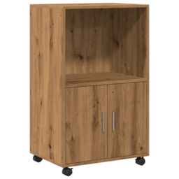 Berkfield Home Rolling¬†Cabinet Artisian Oak 55x40x91 cm Engineered Wood in Brown - Size: 55 x 40 x 91 cm - thumbnail 2