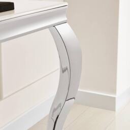 FurnitureboxUK Skye White Marble Glass & Metal Console Table - thumbnail 4