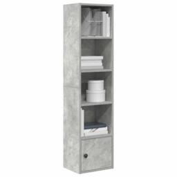 Berkfield Home Bookcase Concrete Grey 31x24x127 cm Engineered Wood - Size: 31 x 24 x 127 cm - thumbnail 2