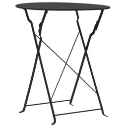 Berkfield Home 3 Piece Bistro Set Steel Black - thumbnail 2