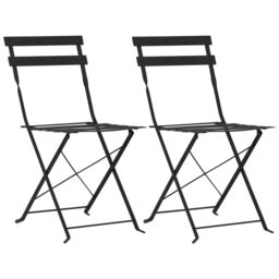Berkfield Home 3 Piece Bistro Set Steel Black - thumbnail 5
